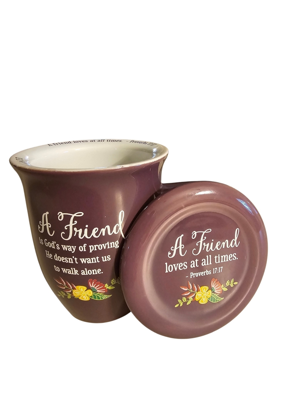 Abbey + CA Mauve Ceramic Cup With Lid